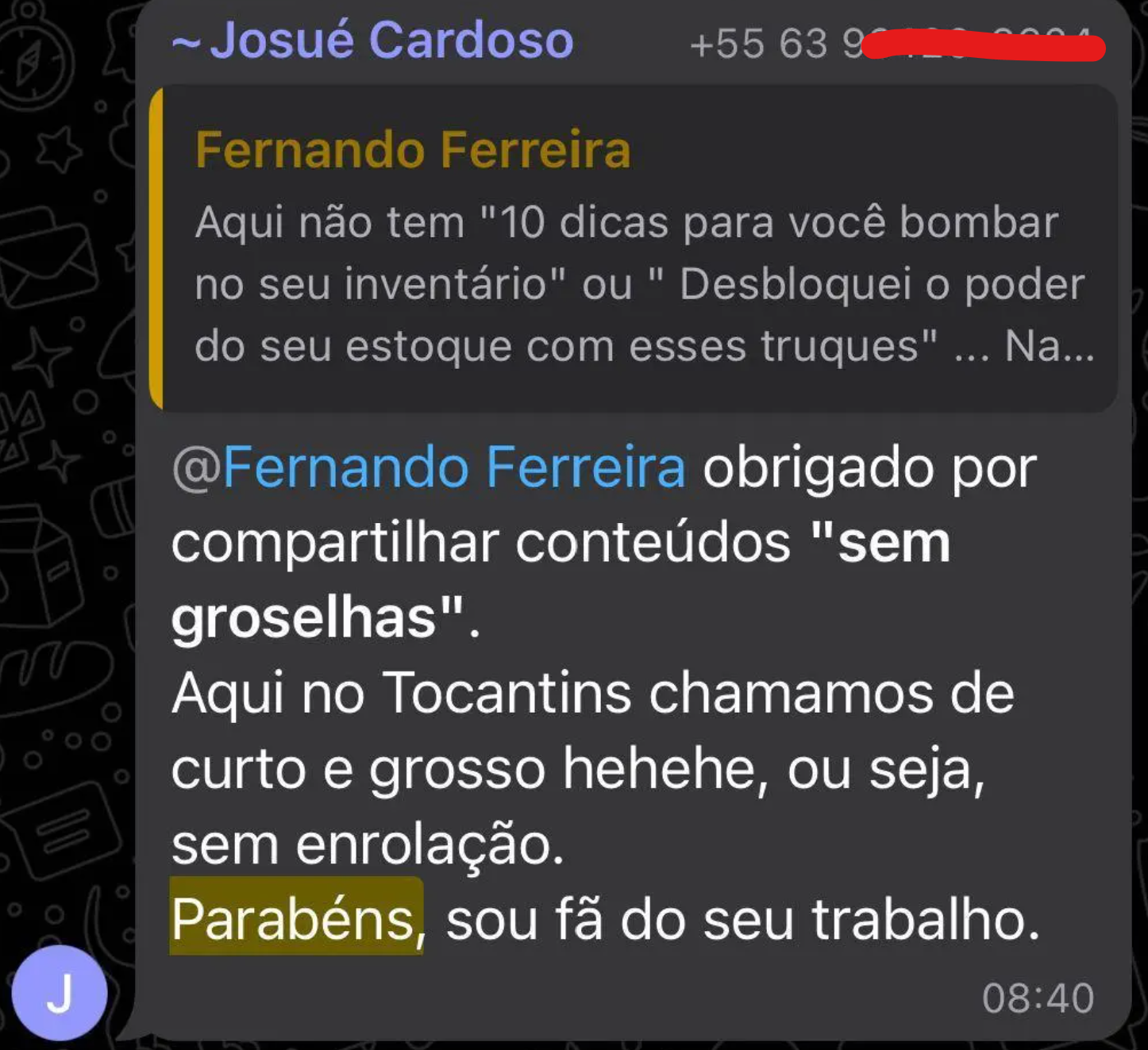 Depoimento real 1